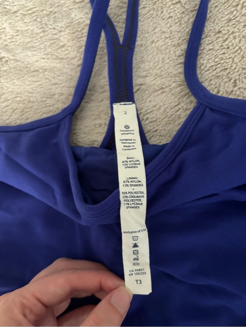 lululemon Power Y Tank in Pigment Blue